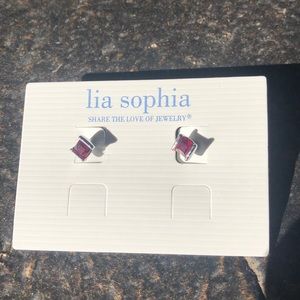 Lia Sophia Beautiful garnet colored earrings. New